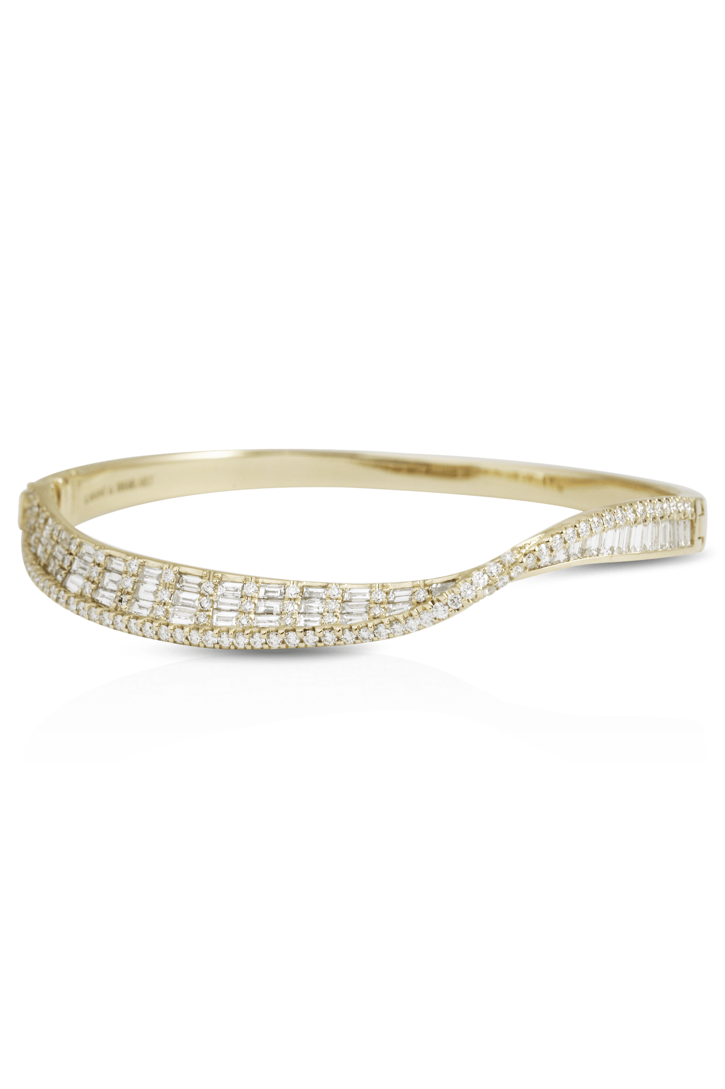 KAVANT & SHARART-Diamond Talay Flow Wave Bangle-YELLOW GOLD