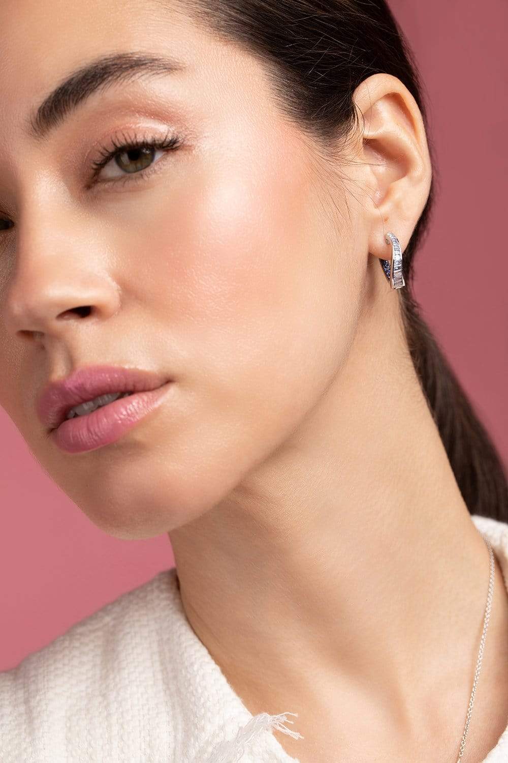 KAVANT & SHARART-Blue Sapphire Talay Wave Twist Earrings-WHITE GOLD