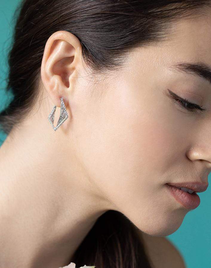 KAVANT & SHARART-Diamond Geoart Earrings-WHITE GOLD