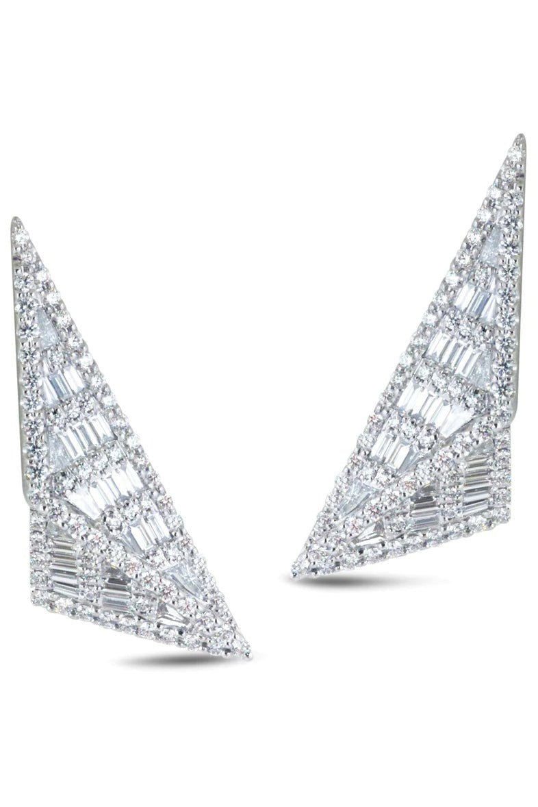 KAVANT & SHARART-Diamond Origami Trillion Ear-WHITE GOLD