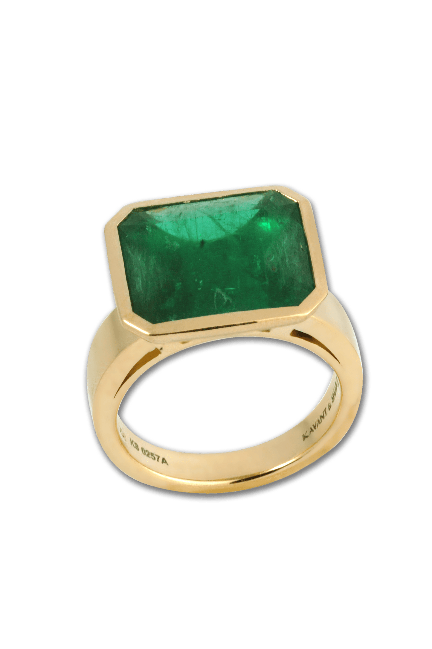 KAVANT & SHARART-Emerald Twist Ring-YELLOW GOLD