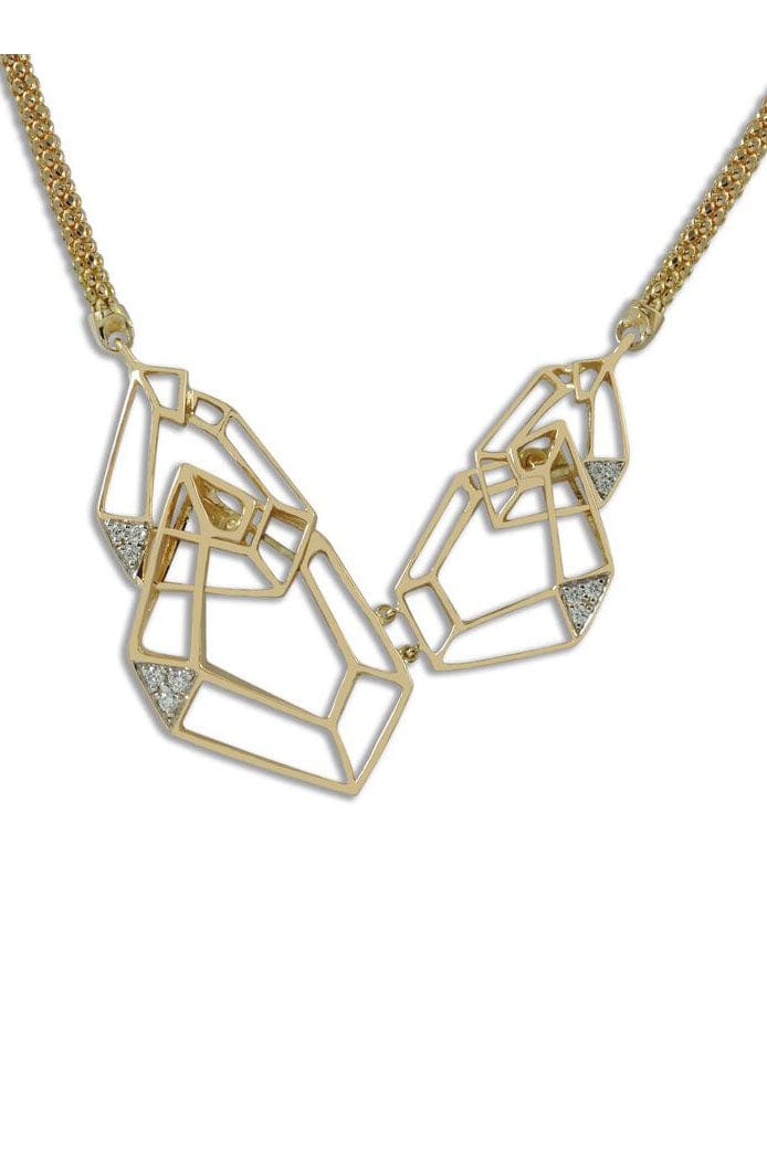 KAVANT & SHARART-Diamond Origami Link No. 5 Skeleton Necklace-YELLOW GOLD