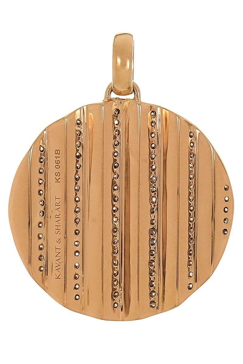 KAVANT & SHARART-Brown Diamond Circle Pendant-ROSE GOLD