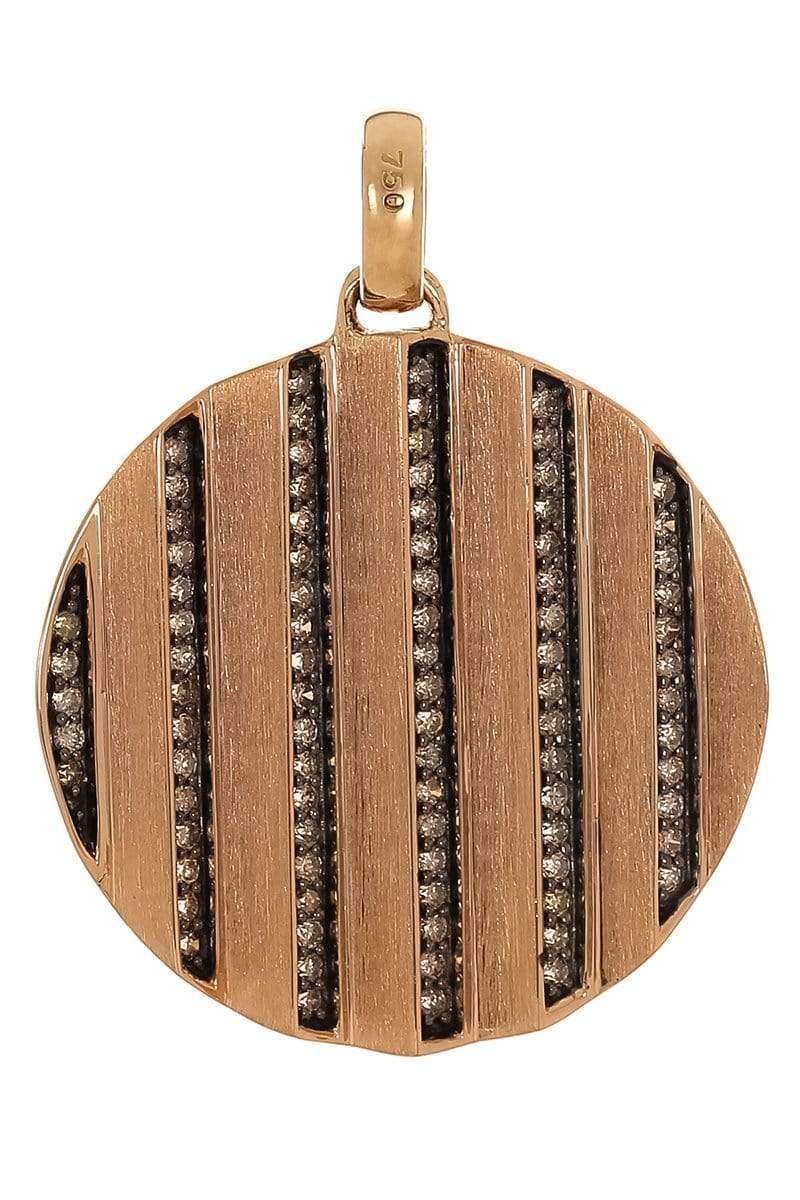 KAVANT & SHARART-Brown Diamond Circle Pendant-ROSE GOLD