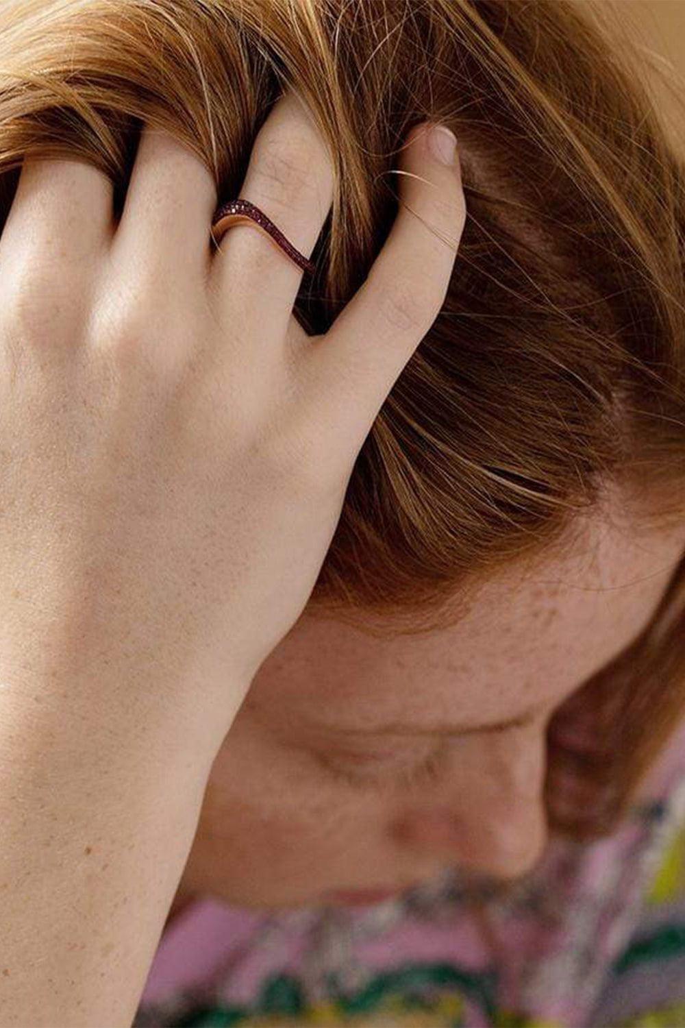 KAVANT & SHARART-Talay Ruby Pave Wave Ring-ROSE GOLD