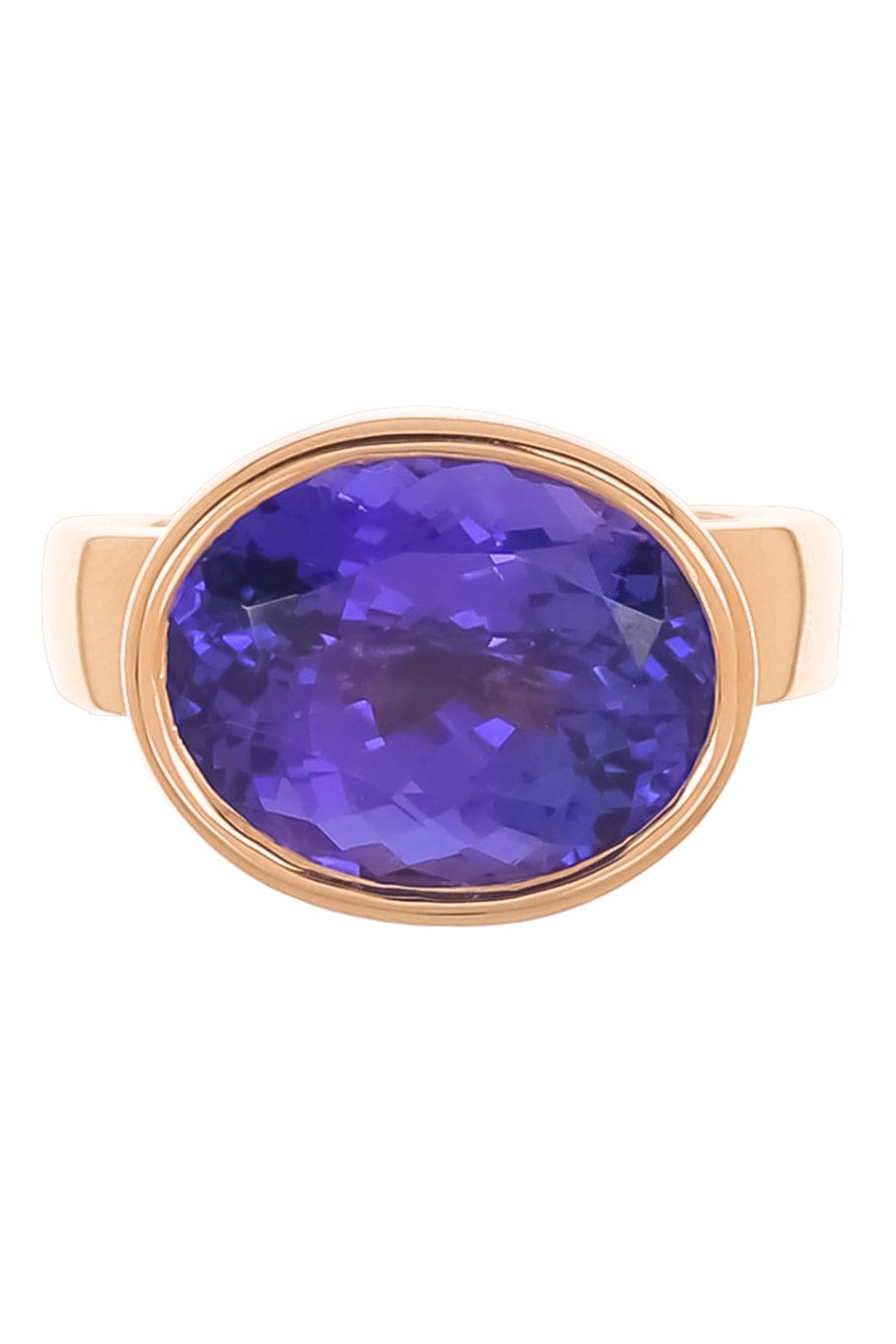KAVANT & SHARART-Solitaire Tanzanite Twist Ring-ROSE GOLD