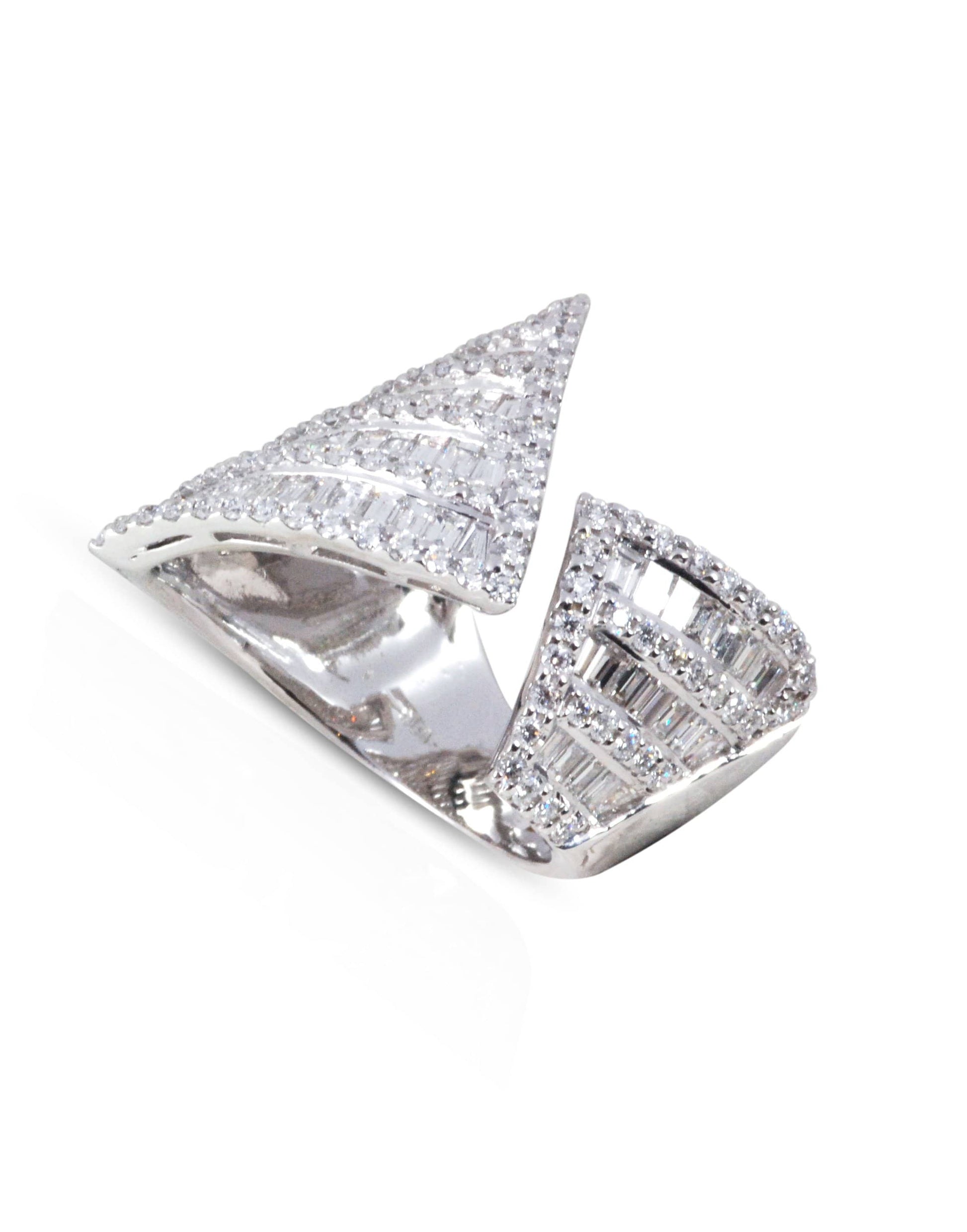 KAVANT & SHARART-Origami Asymmetry Silhoutte Diamond Ring-WHITE GOLD