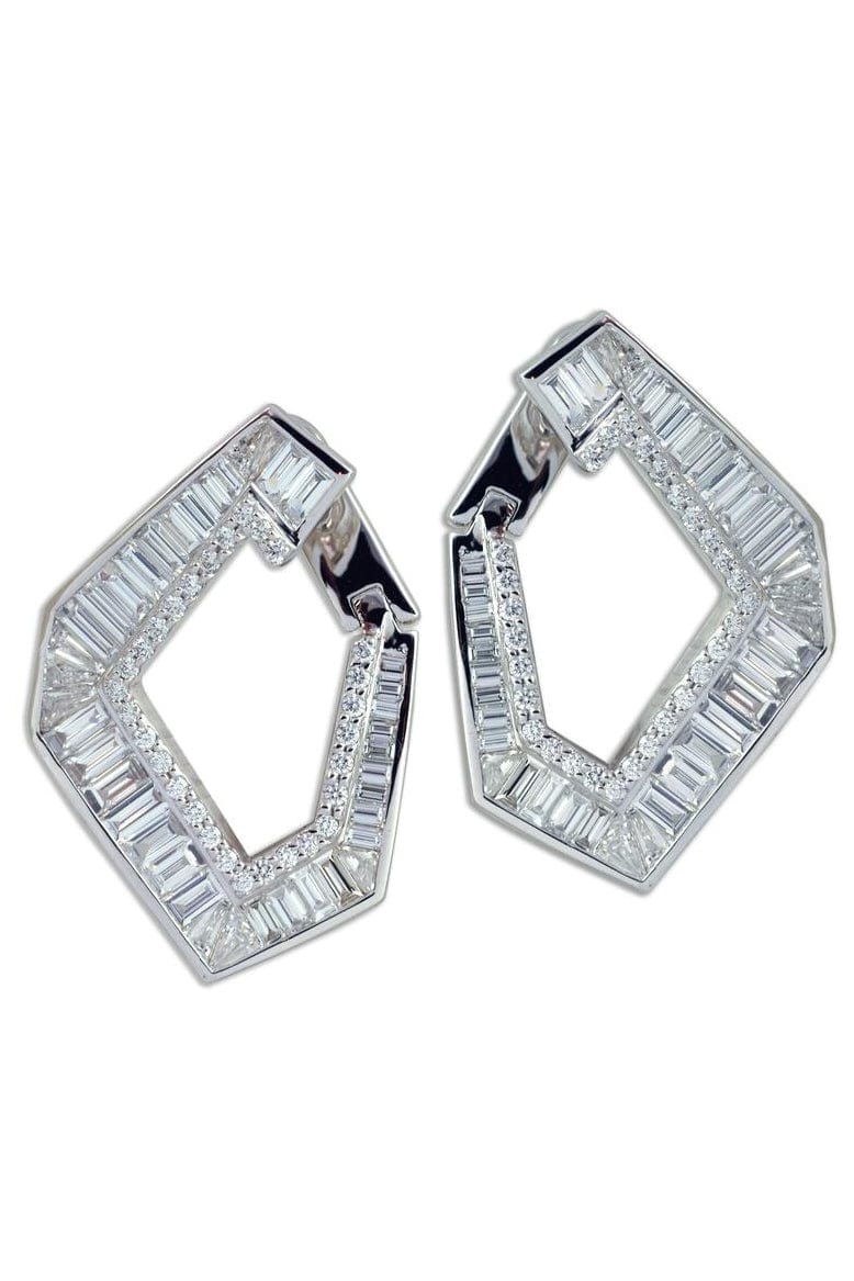 KAVANT & SHARART-Diamond Origami Link No. 5 Earrings-WHITE GOLD