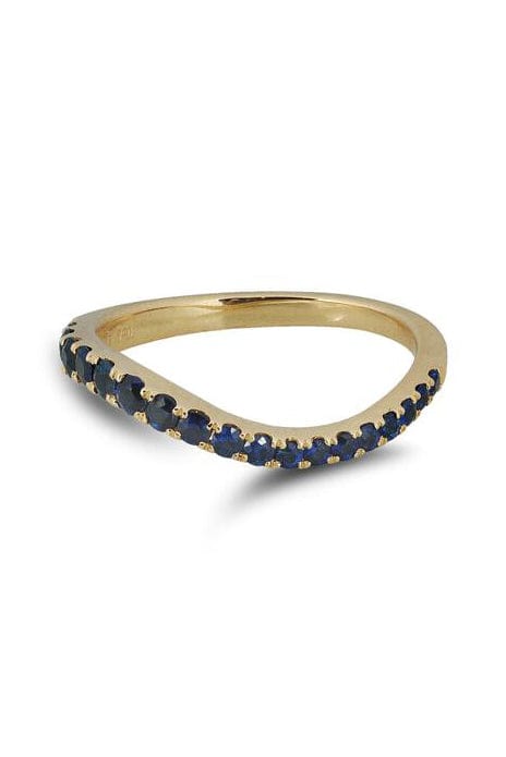 KAVANT & SHARART-Blue Sapphire Talay Flow Wave Ring-YELLOW GOLD