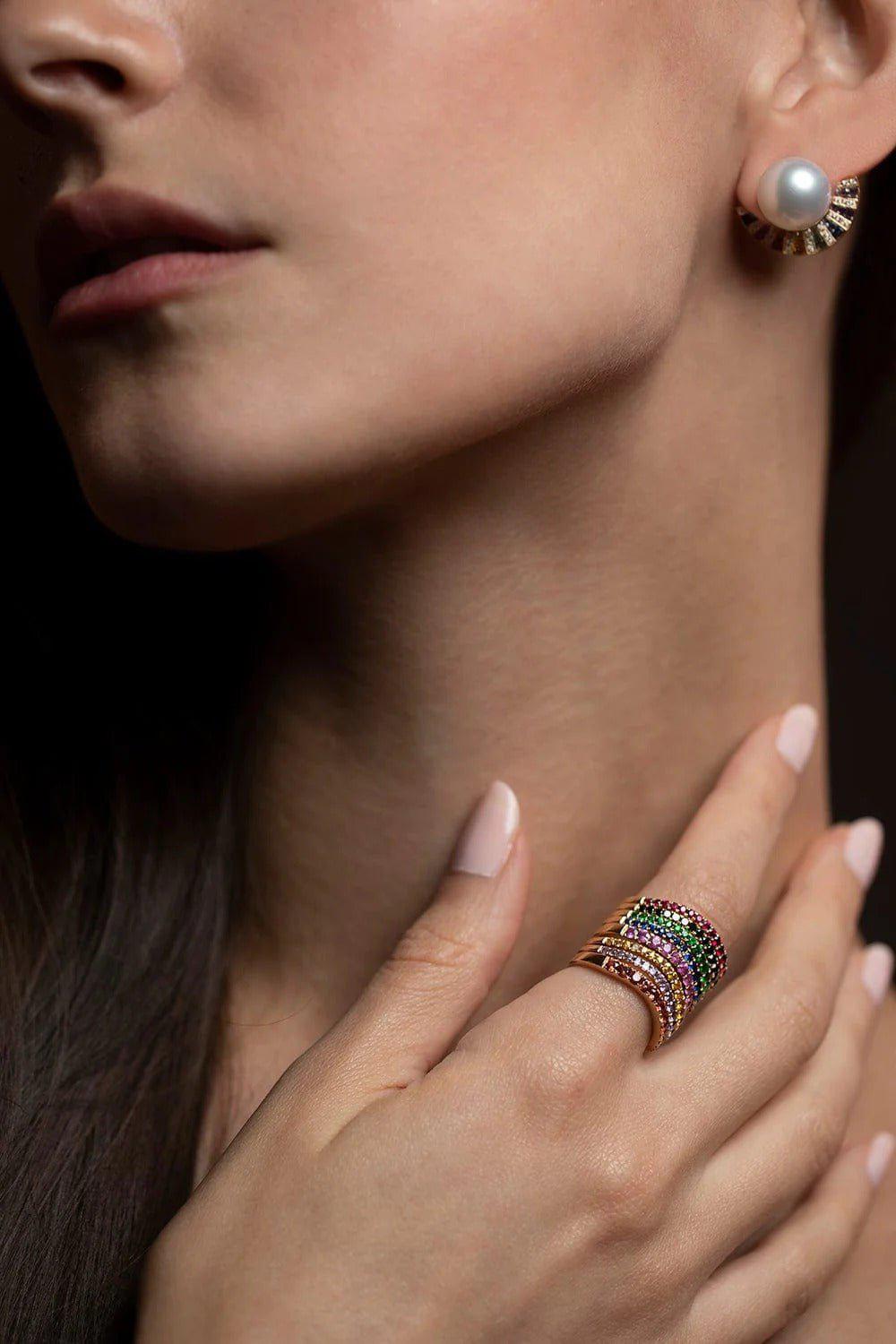 KAVANT & SHARART-Yellow Sapphire Talay Flow Wave Ring-YELLOW GOLD