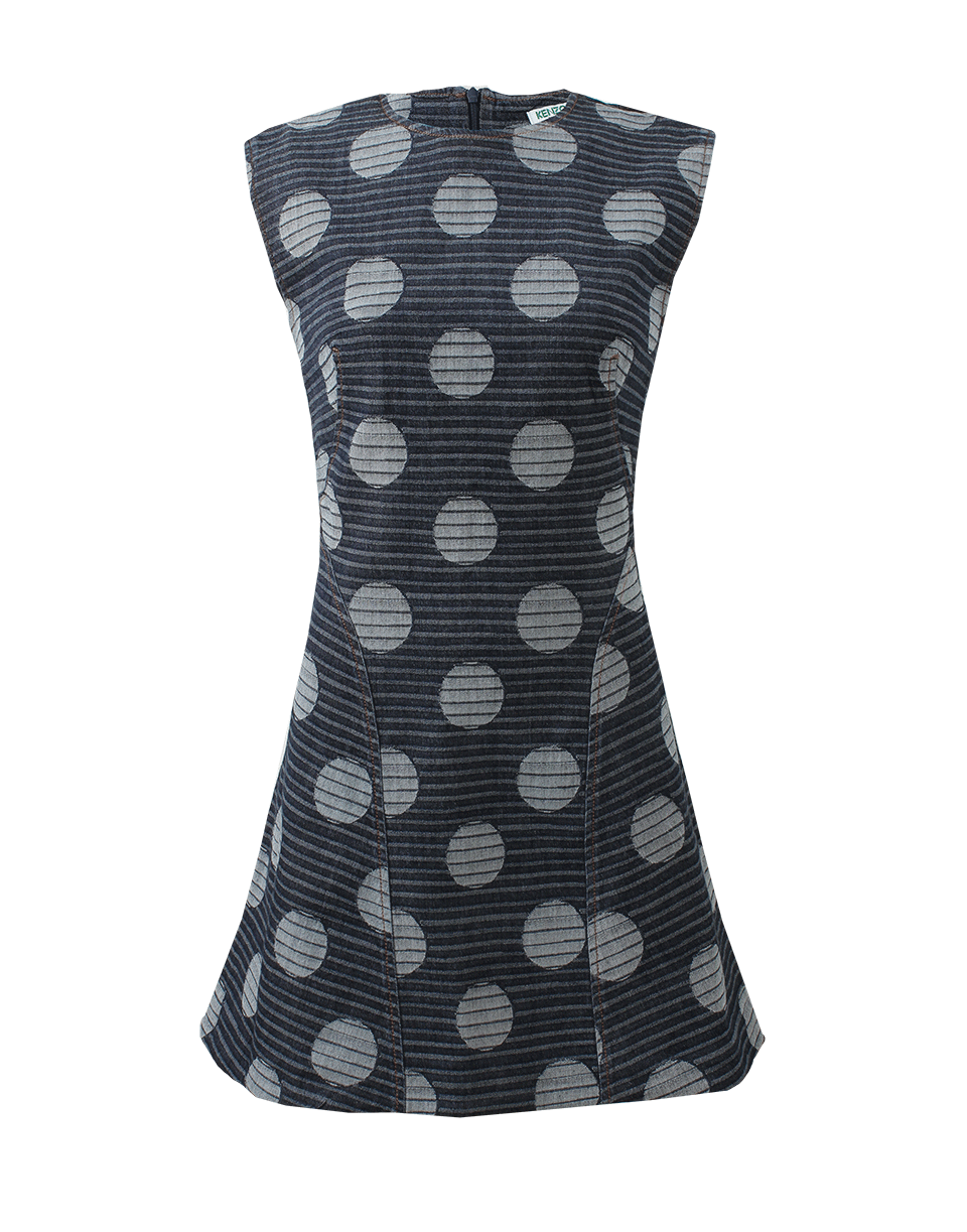 KENZO-Polka Dot Denim Dress-