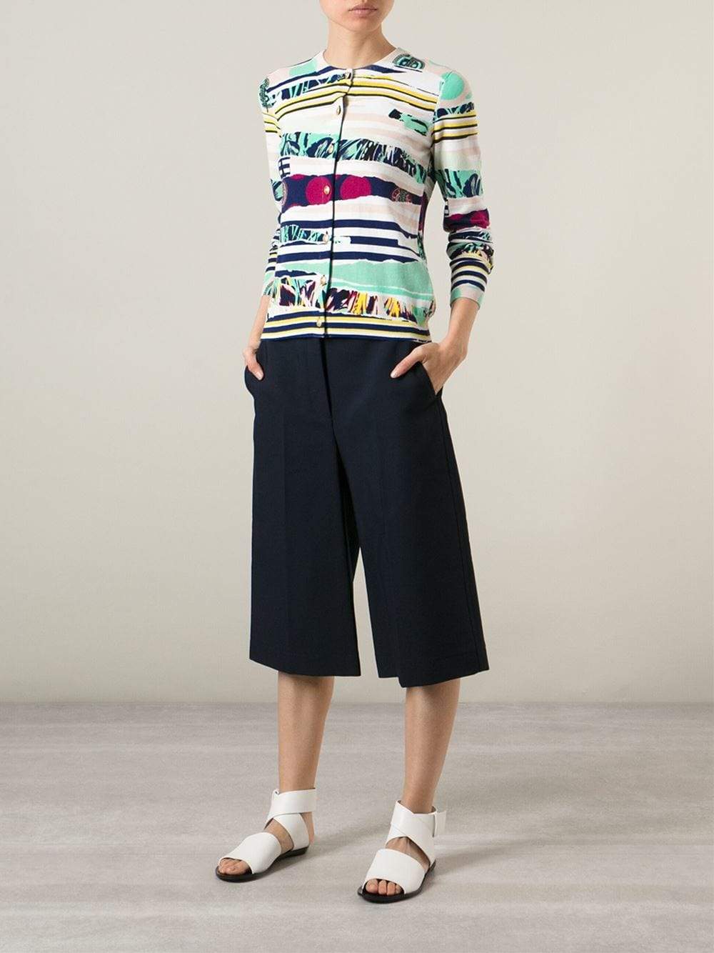 KENZO-Crewneck Print Cardigan-