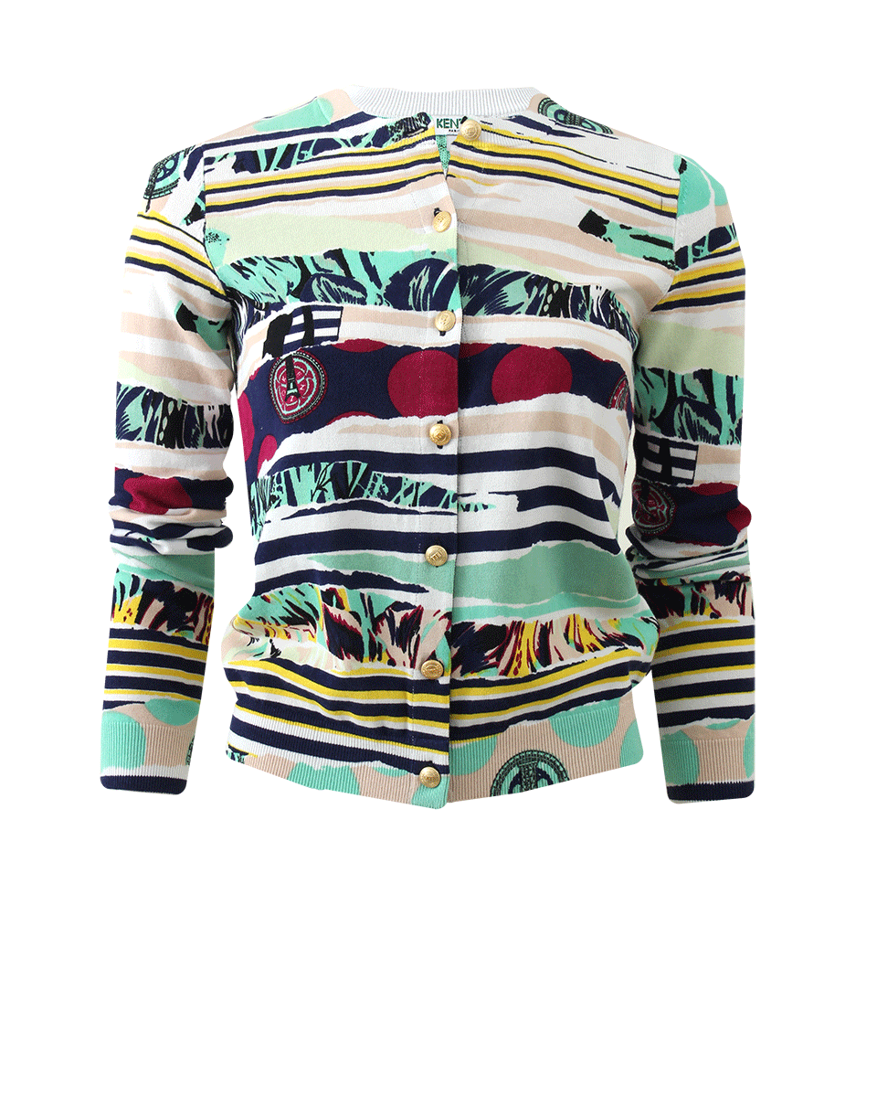 KENZO-Crewneck Print Cardigan-