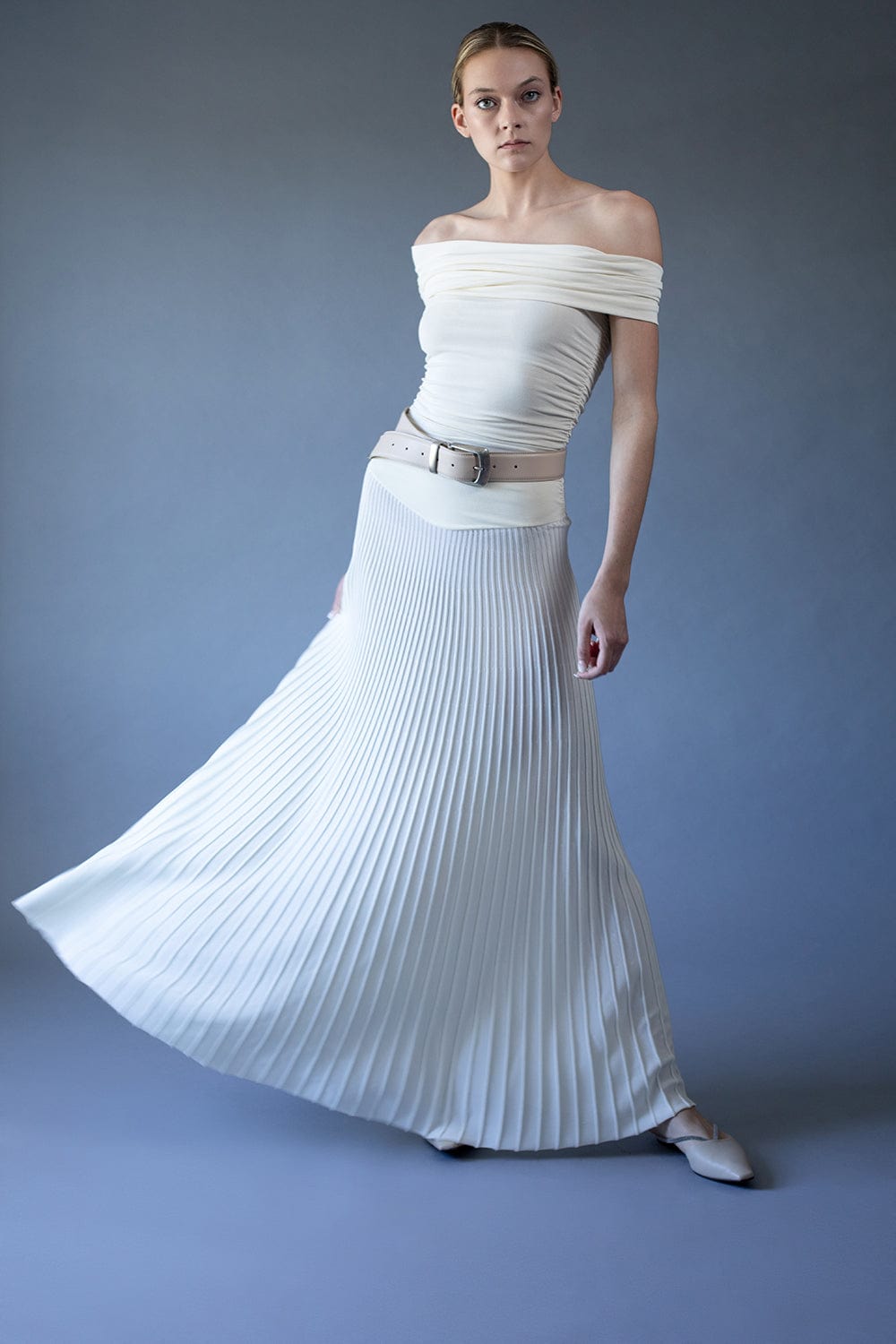 KHAITE-Marca Dress-IVORY