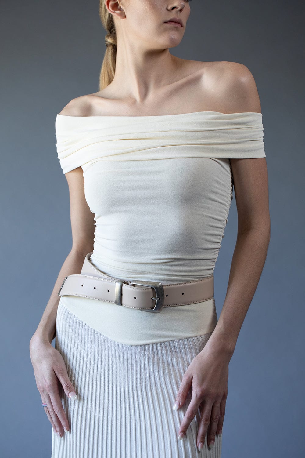 KHAITE-Marca Dress-IVORY