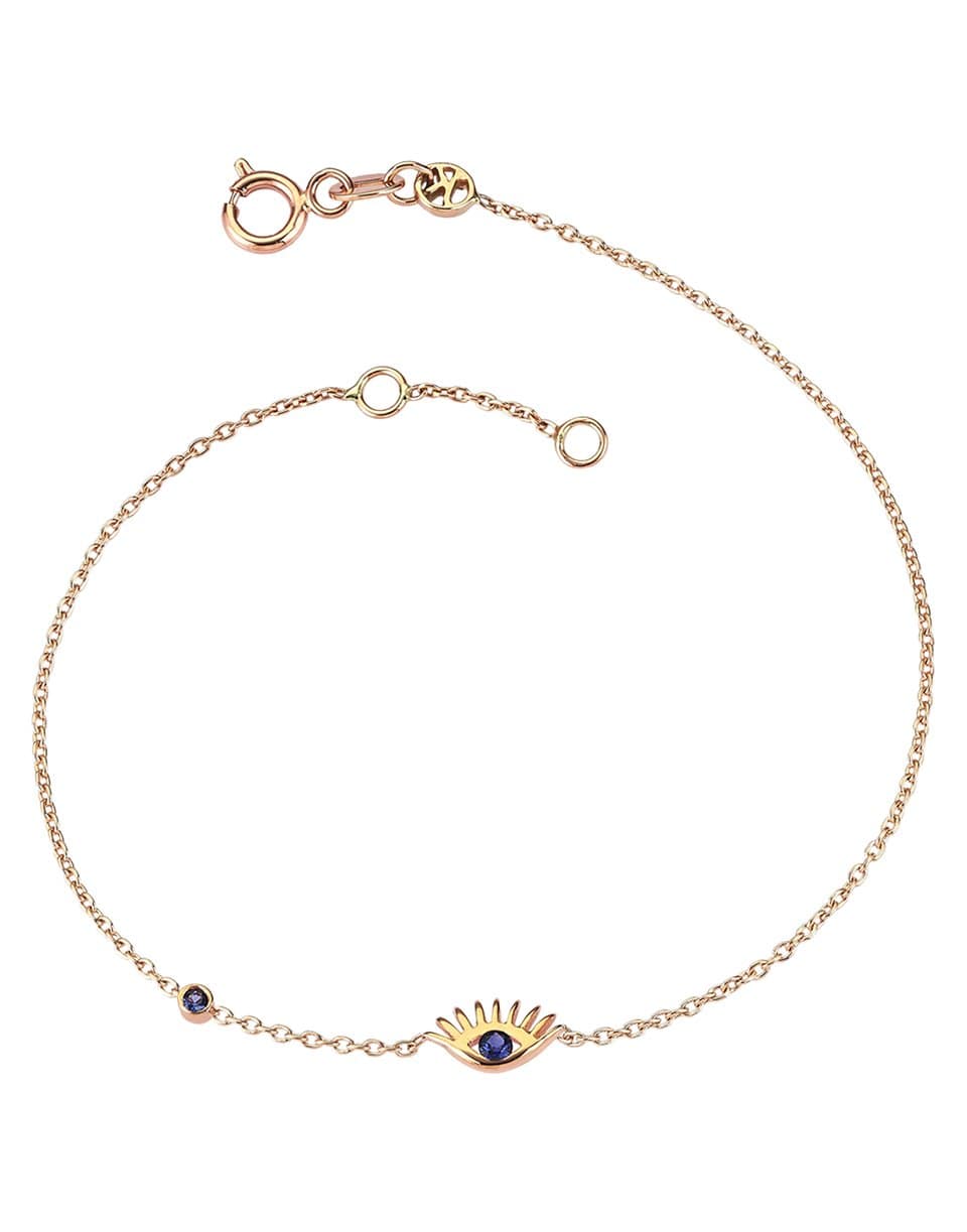 KISMET BY MILKA-Solitaire Sapphire Evil Eye Bracelet-ROSE GOLD