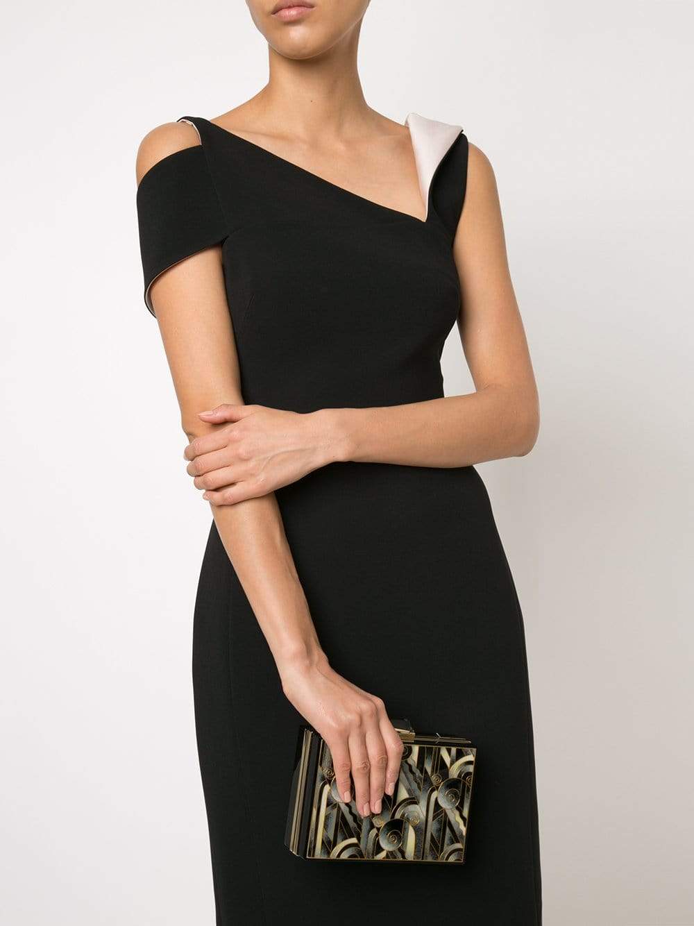 KOTUR-Empire Taylor Swirl Clutch-BEIGE/BL
