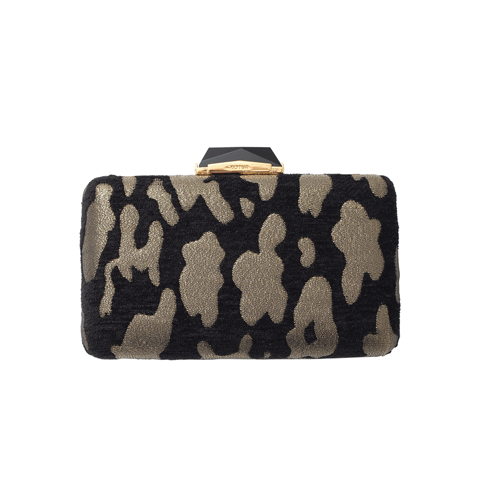 KOTUR-Espey Metallic Brocade Clutch-BLCK/GLD