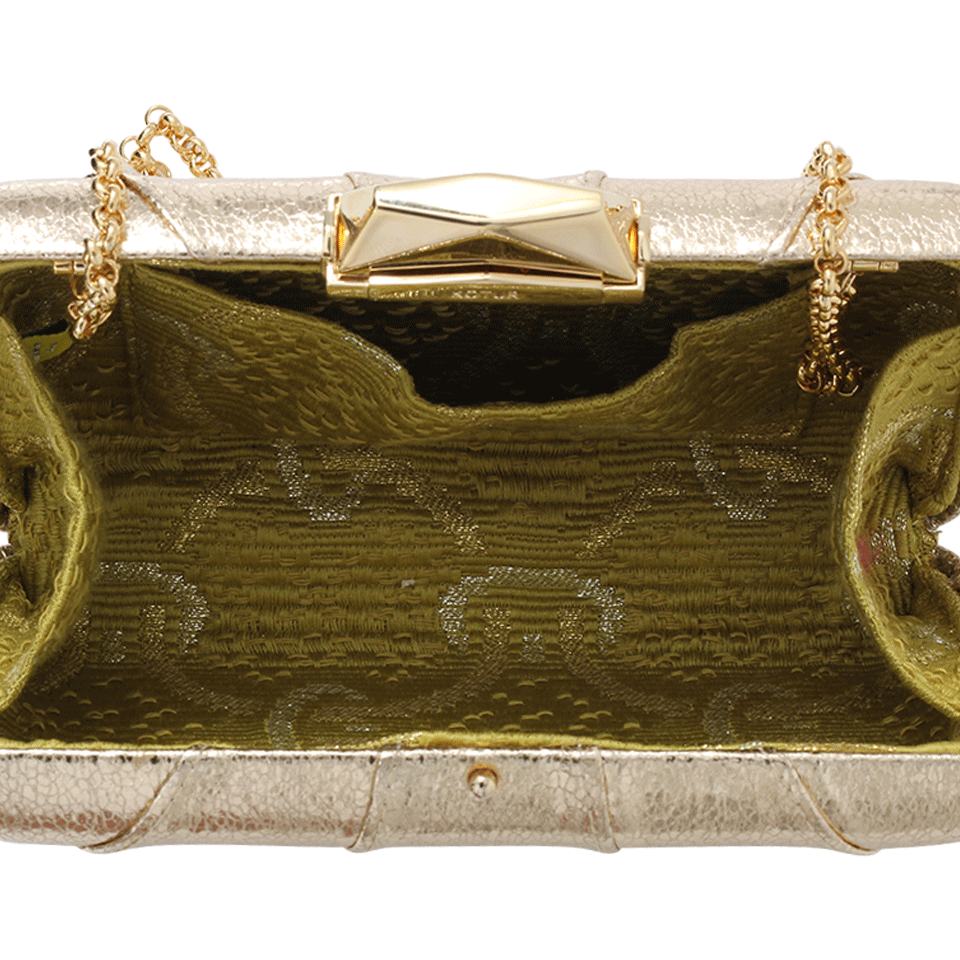 KOTUR-Espey Crinkle Gold Clutch-GOLD