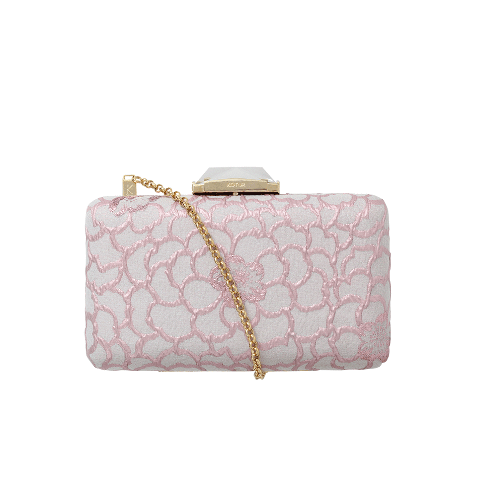 KOTUR-Camilla Espey Brocade Clutch-PINK