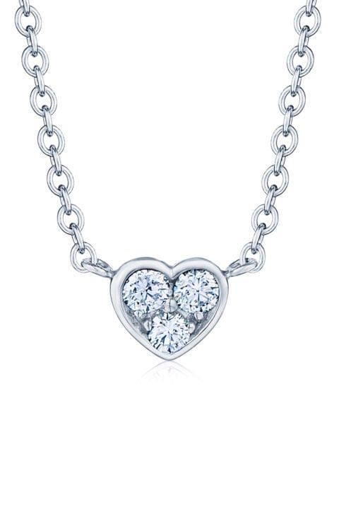 KWIAT-Mini Heart Pendant Necklace-WHITE GOLD
