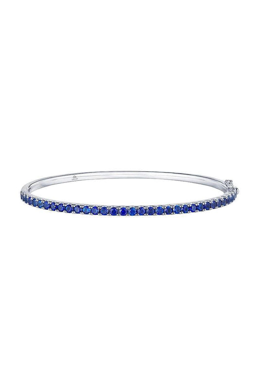 Blue Sapphire Stackable Bangle Bracelet-WHITE GOLD-JEWELRYFINE JEWELBRACELET O-KWIAT