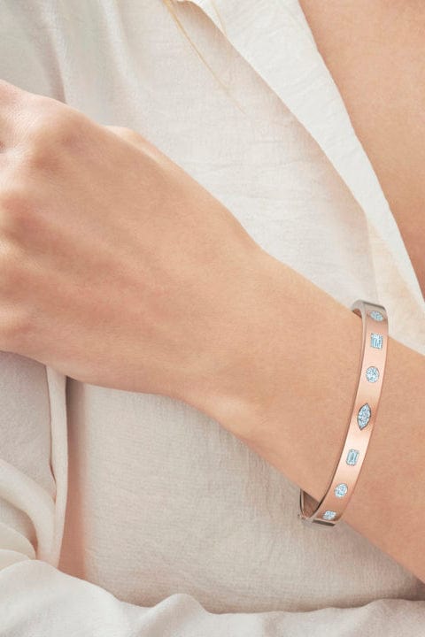 KWIAT-Fancy Shape Diamond Bangle-ROSE GOLD