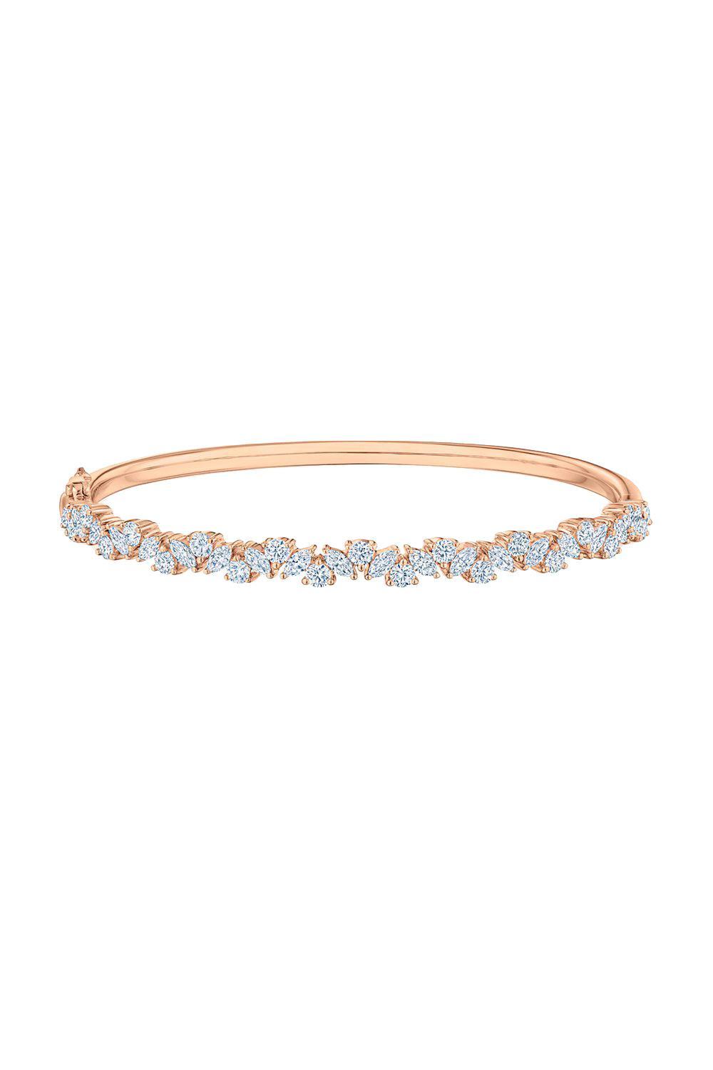 Mixed Diamond Bangle - Rose Gold-ROSE GOLD-JEWELRYFINE JEWELBRACELET O-KWIAT