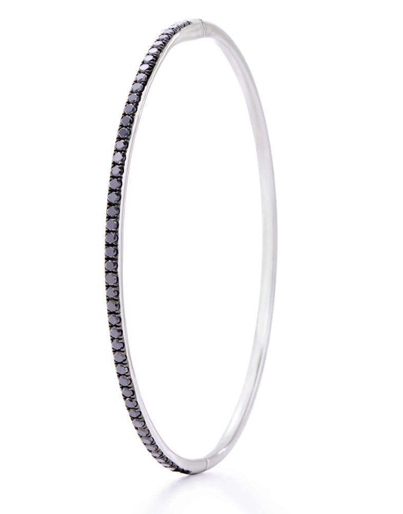 KWIAT-Black Diamond Stackable Bangle-WHITE GOLD