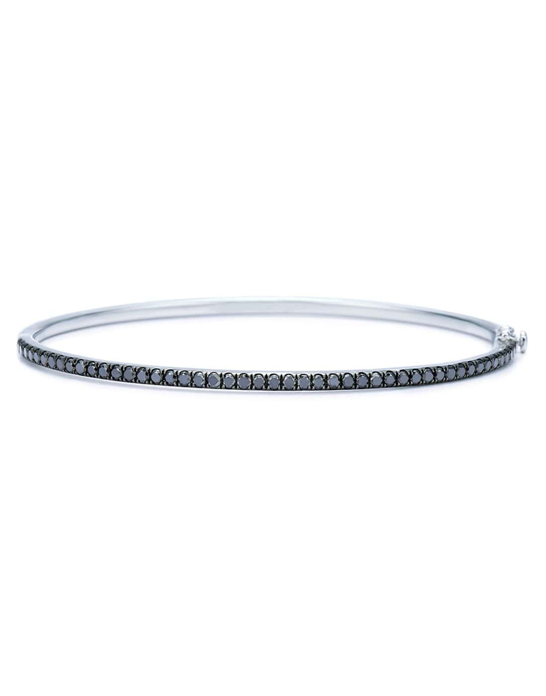 KWIAT-Black Diamond Stackable Bangle-WHITE GOLD