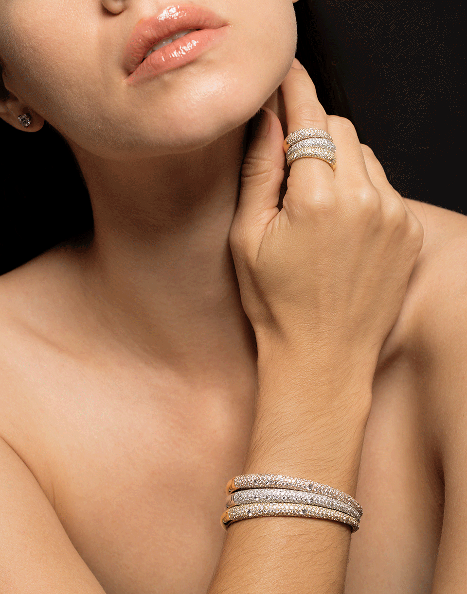 KWIAT-Cobblestone Collection Diamond Pave Bangle-WHITE GOLD