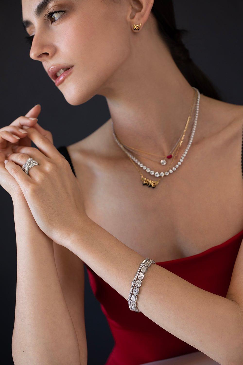 KWIAT-Confetti Line Bracelet-WHITE GOLD