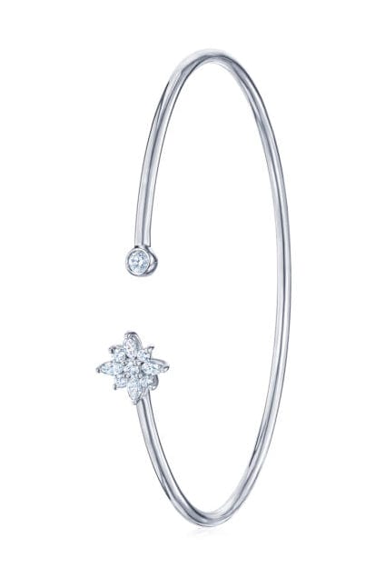 KWIAT-Diamond Star Open Bangle-WHITE GOLD