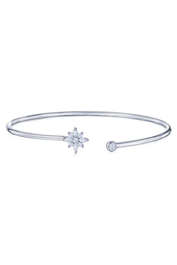 KWIAT-Diamond Star Open Bangle-WHITE GOLD