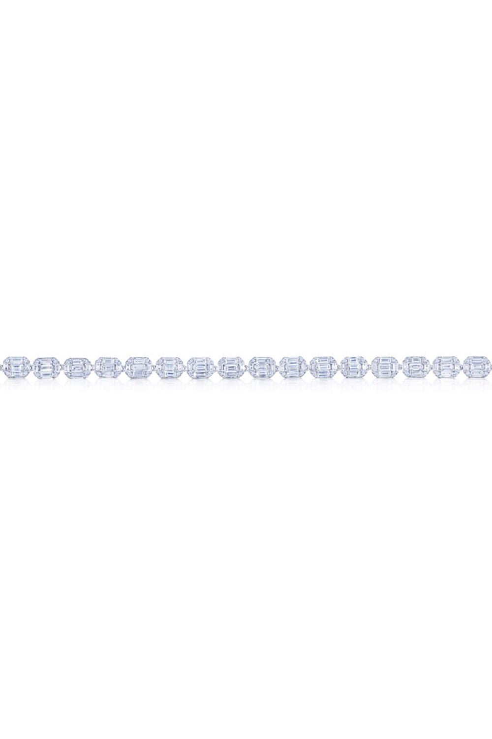 KWIAT-Emerald Cut Sunburst Bracelet-WHITE GOLD