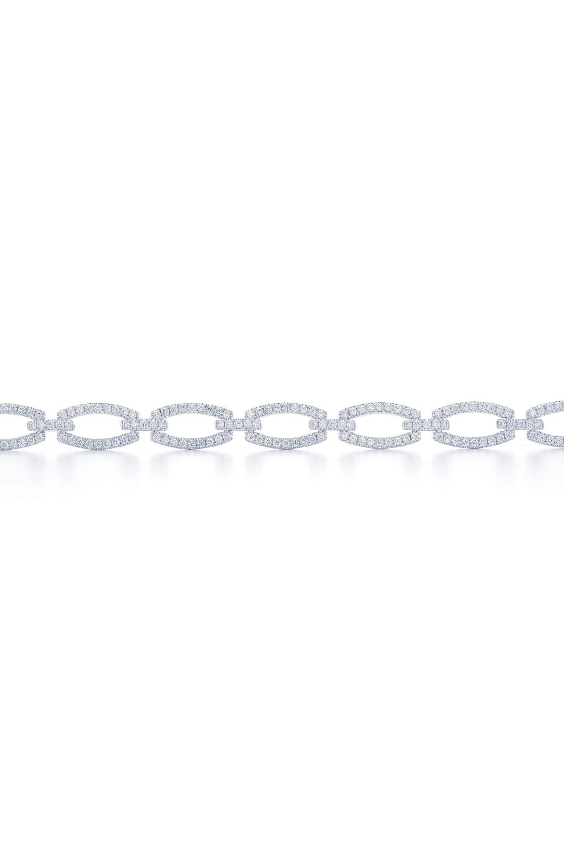 KWIAT-Oval Link Diamond Bracelet-WHITE GOLD