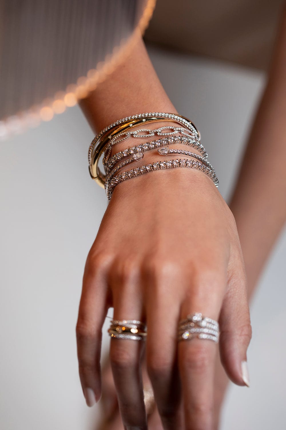 KWIAT-Oval Link Diamond Bracelet-WHITE GOLD