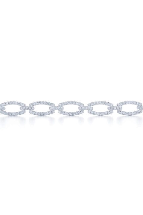 KWIAT-Oval Link Diamond Bracelet-WHITE GOLD