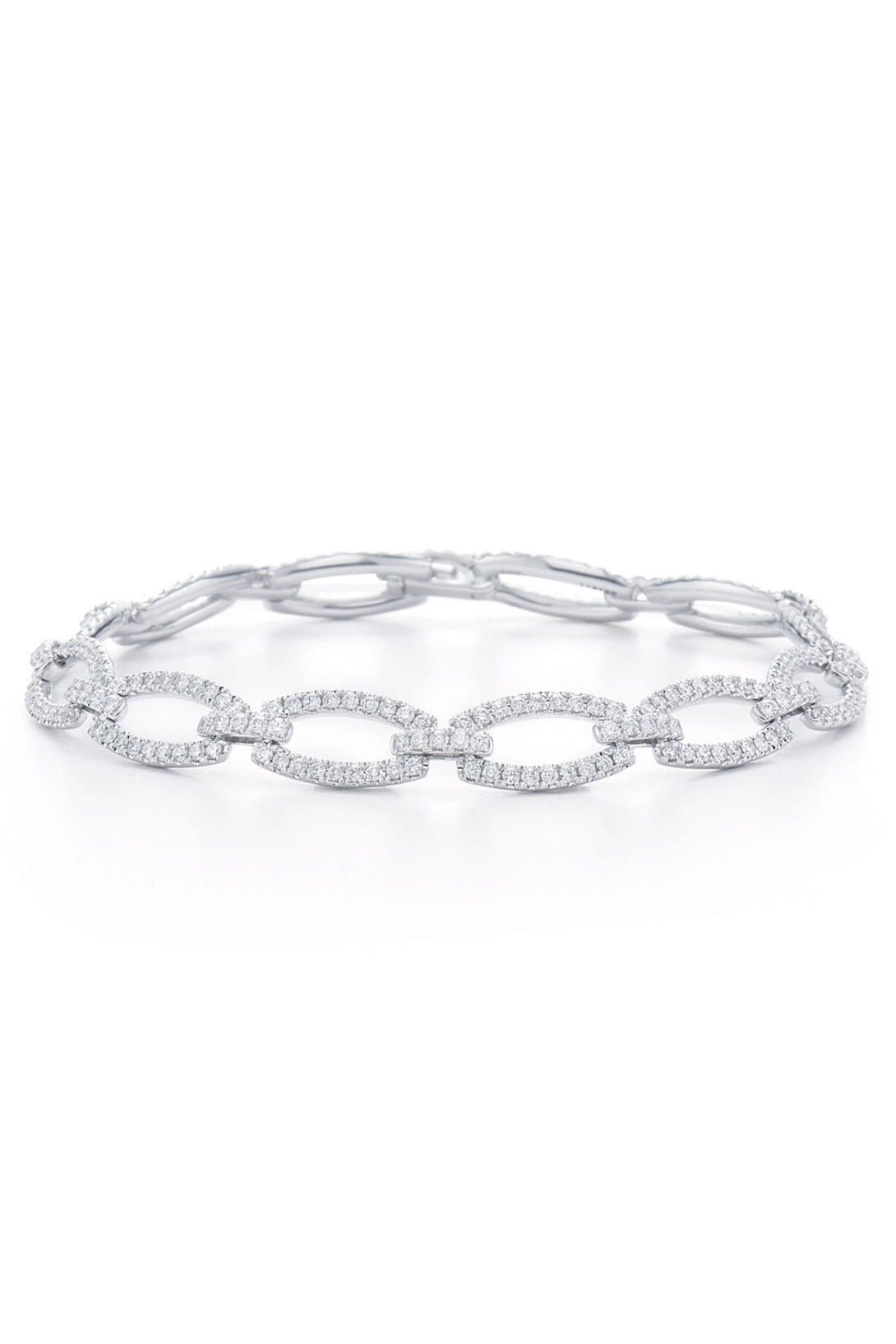 KWIAT-Oval Link Diamond Bracelet-WHITE GOLD