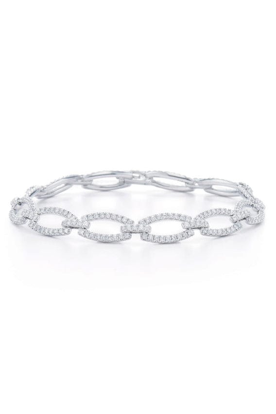 KWIAT-Oval Link Diamond Bracelet-WHITE GOLD