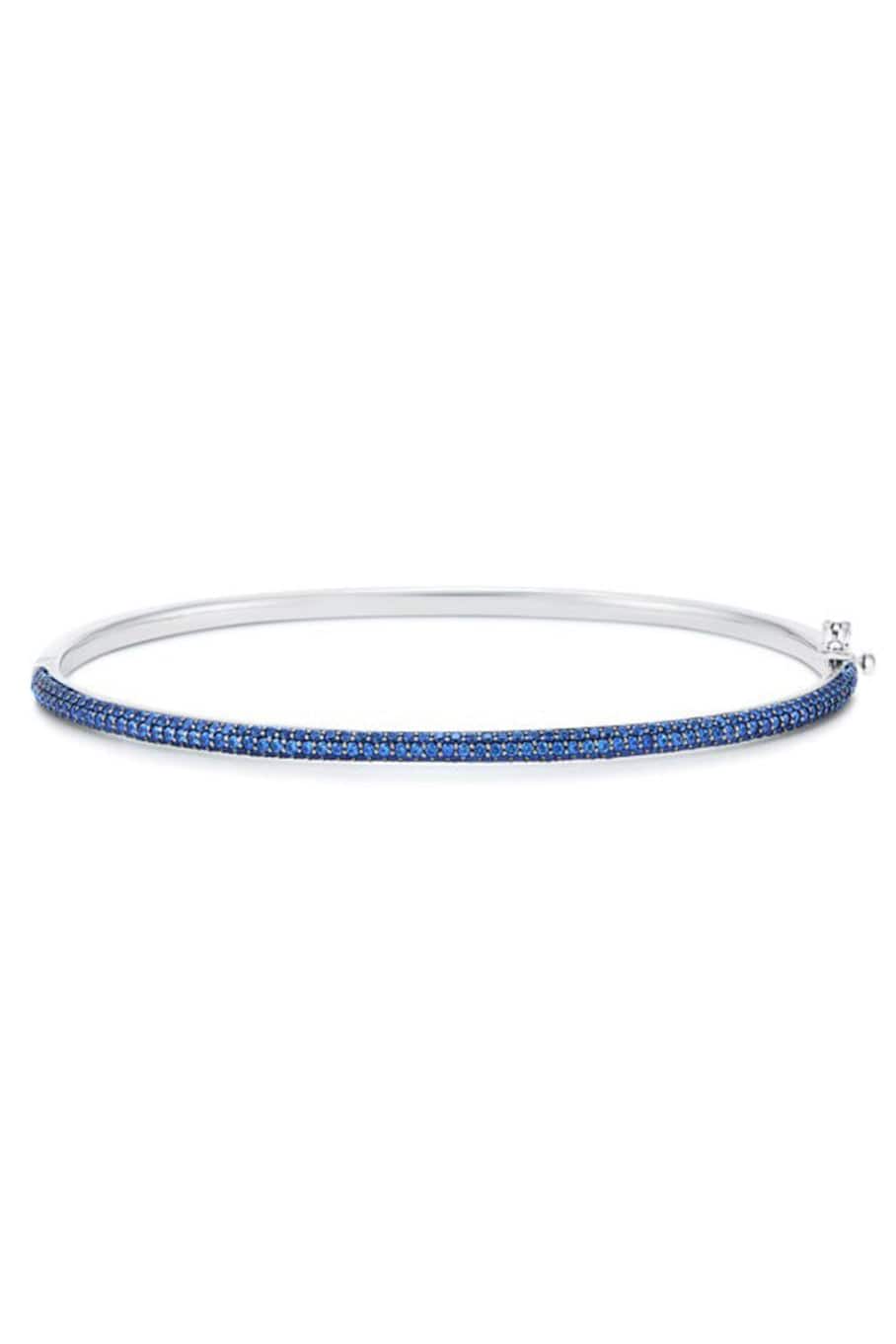 KWIAT-Slim Stackable Blue Sapphire Bangle-WHITE GOLD