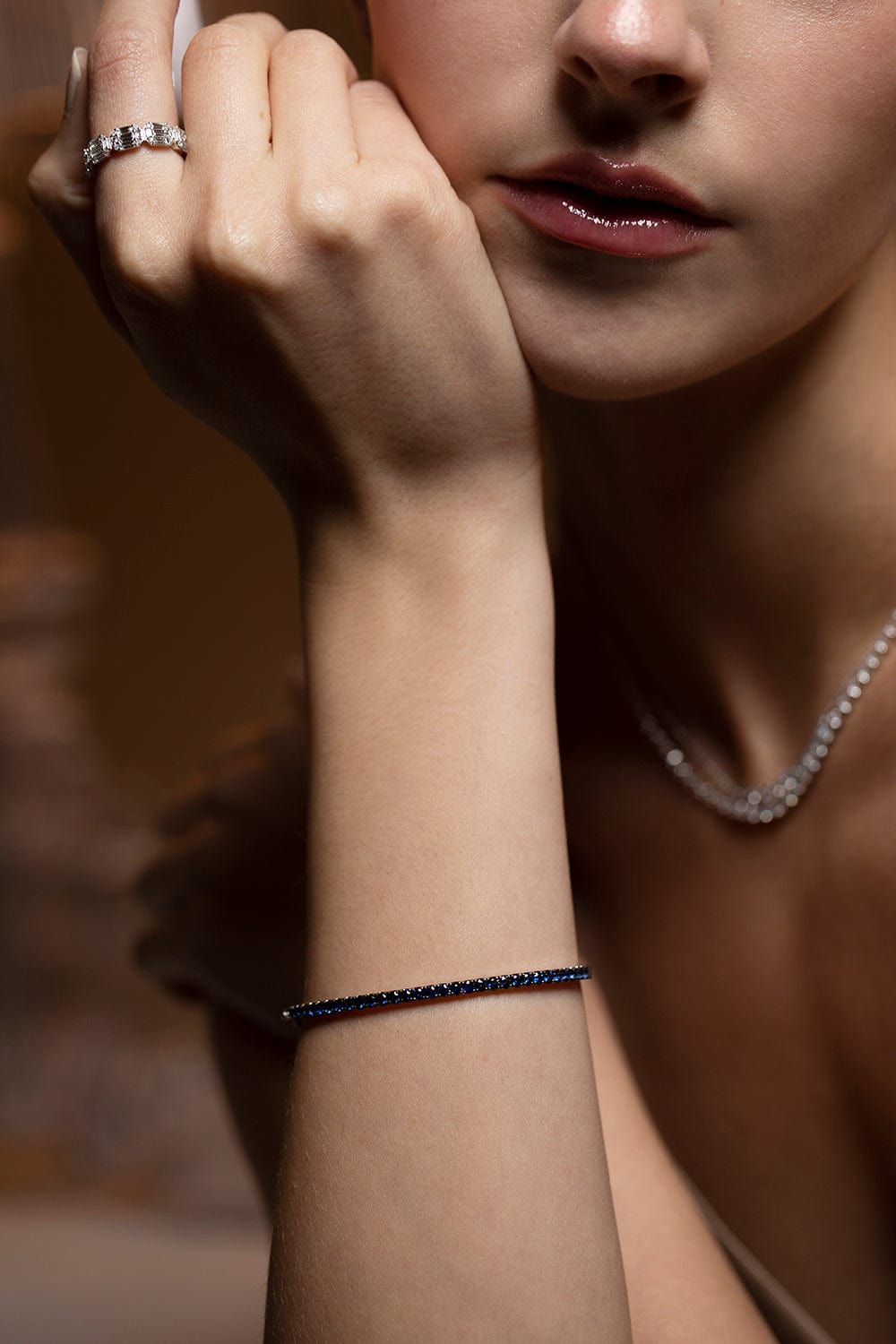 KWIAT-Stackable Blue Sapphire Bangle-WHITE GOLD