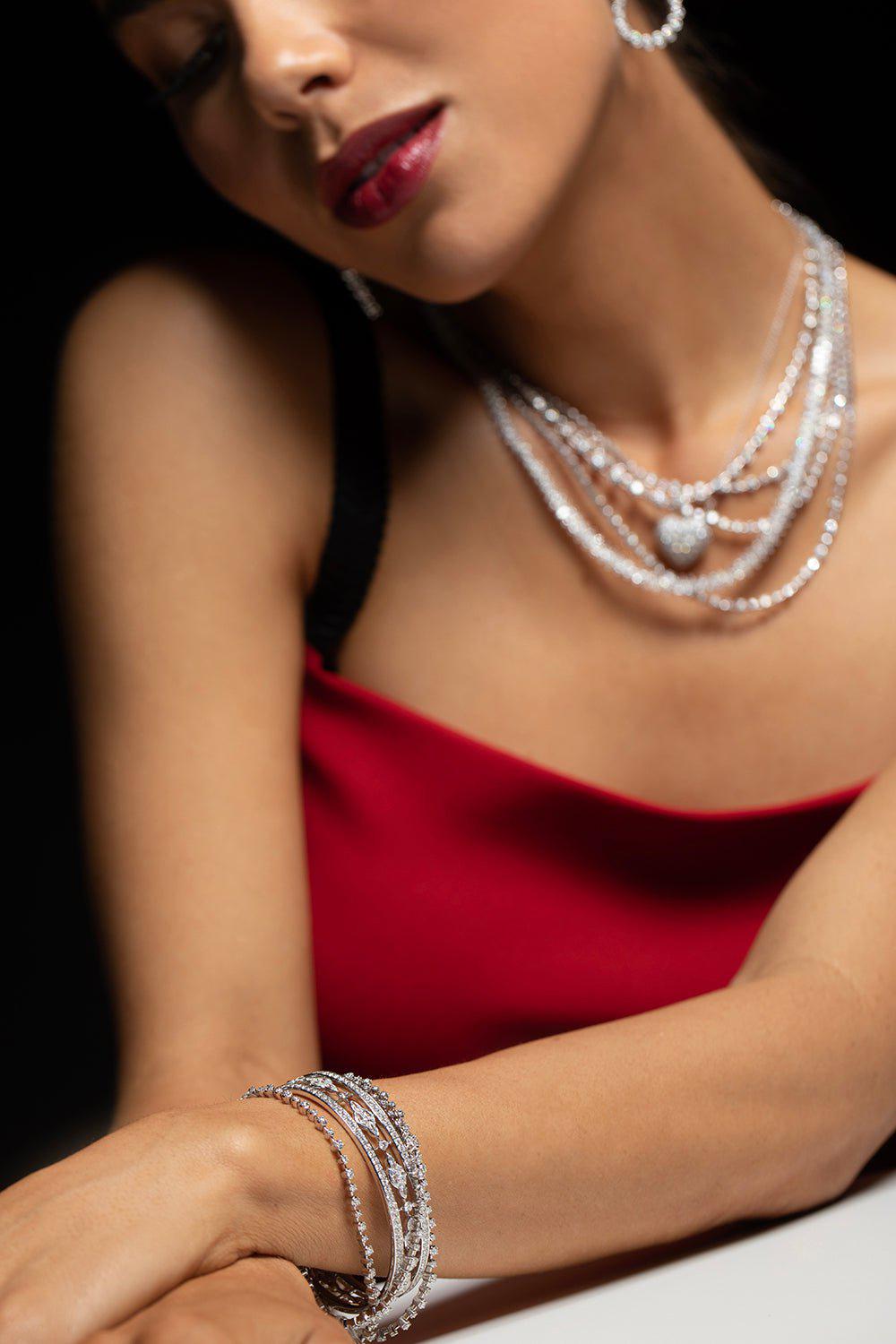KWIAT-Starry Night 3 Row Diamond Bracelet-WHITE GOLD