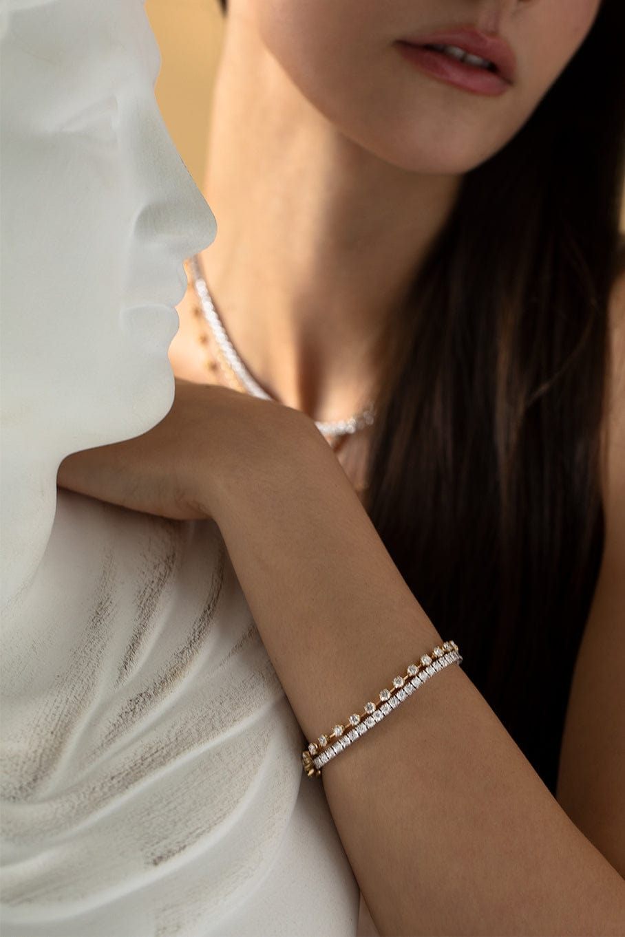 KWIAT-Sunburst Diamond Line Bracelet-WHITE GOLD