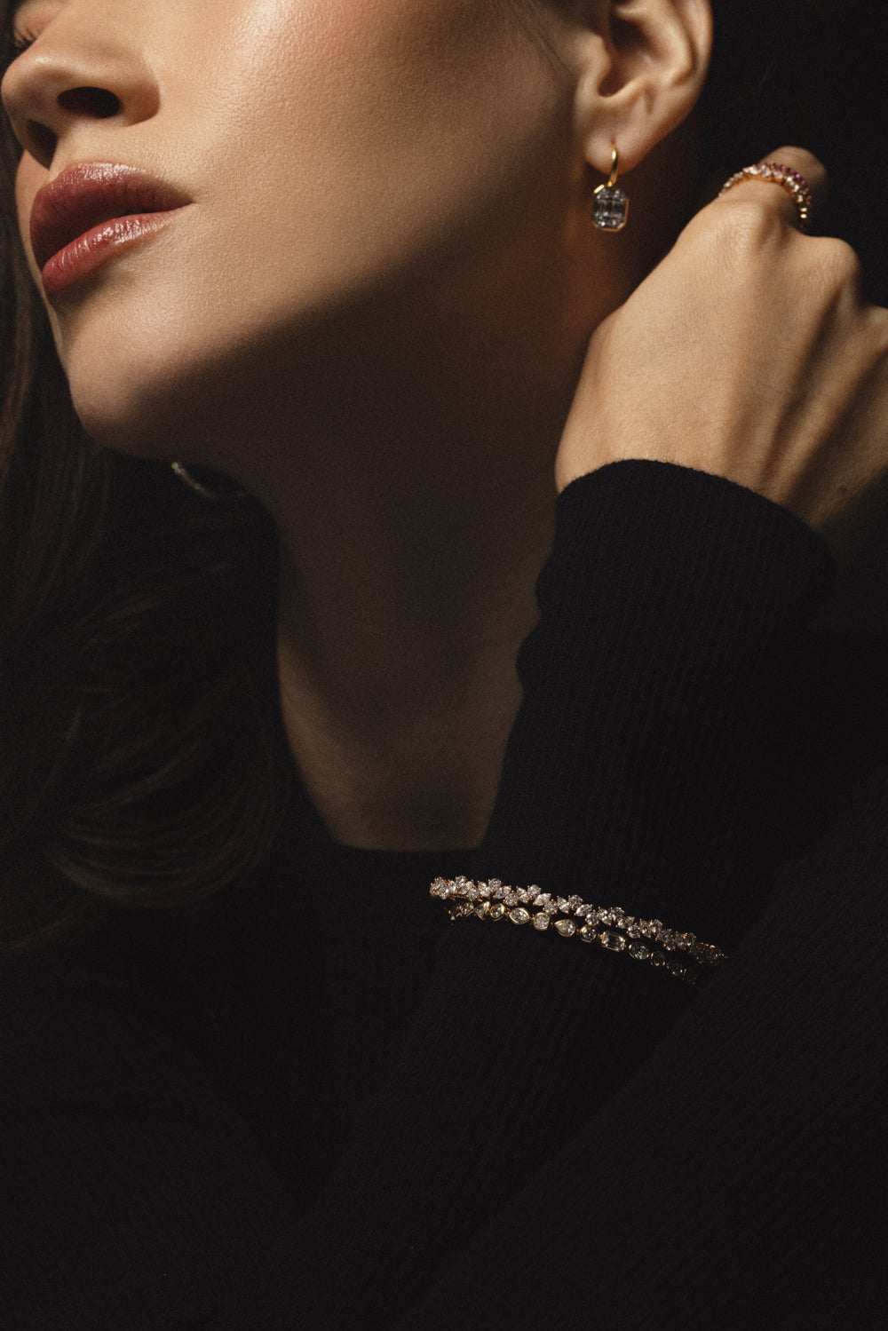 KWIAT-Mixed Diamond Portofino Line Bracelet-YELLOW GOLD