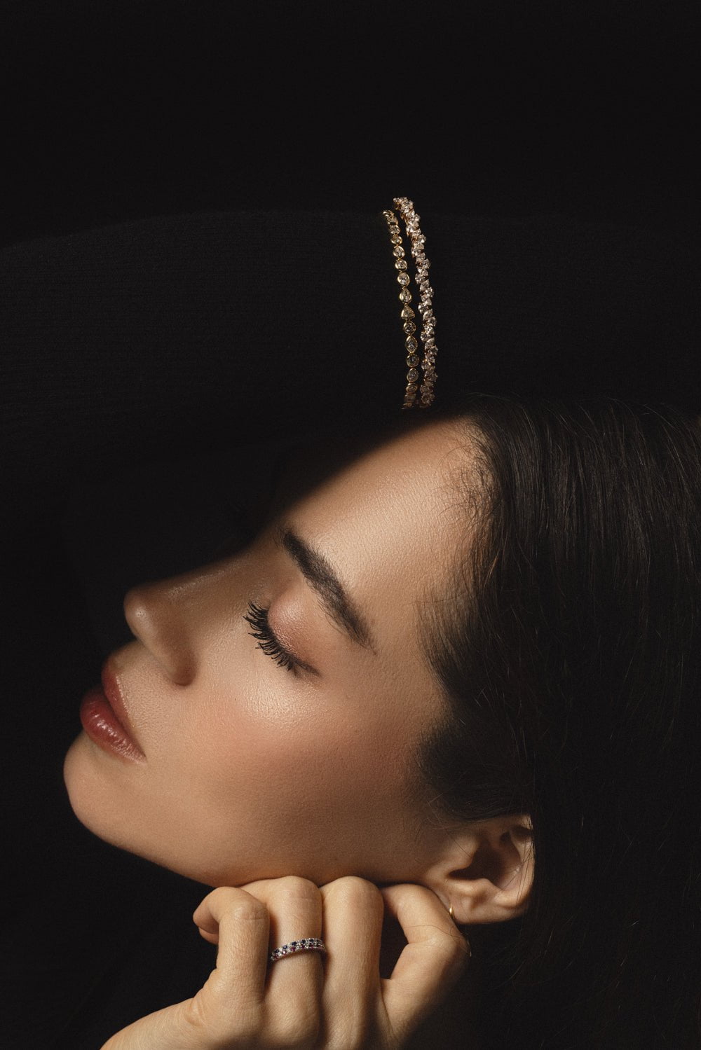 KWIAT-Mixed Diamond Portofino Line Bracelet-YELLOW GOLD