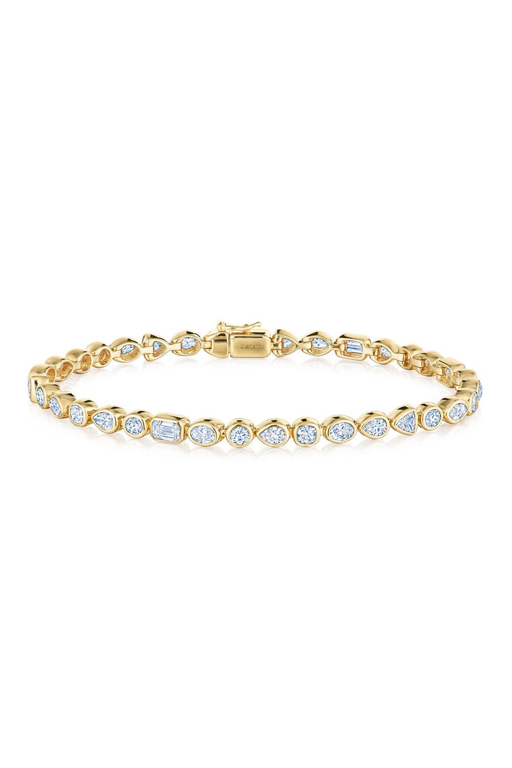 KWIAT-Mixed Diamond Portofino Line Bracelet-YELLOW GOLD