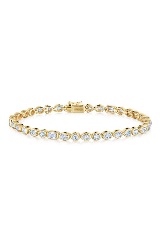 KWIAT-Mixed Diamond Portofino Line Bracelet-YELLOW GOLD