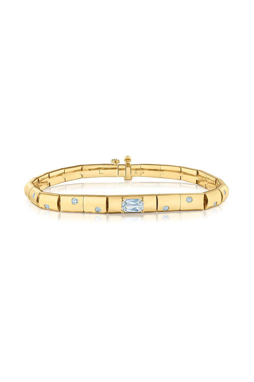 Cobblestone Diamond Accent Bracelet-YELLOW GOLD-7-JEWELRYFINE JEWELBRACELET O-Vendor