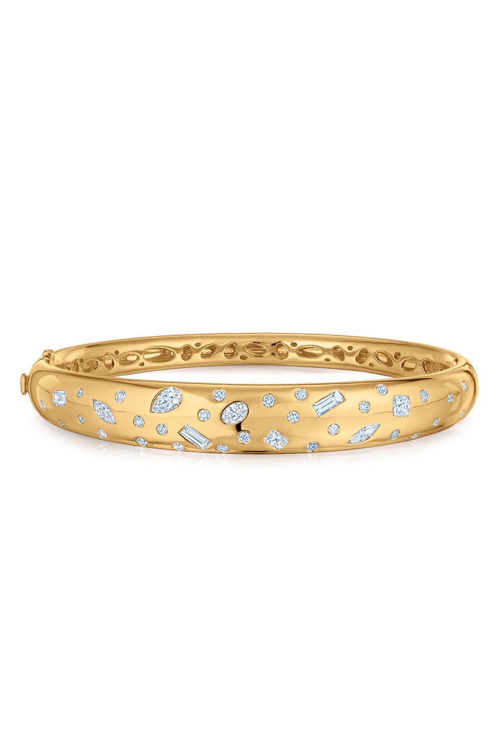 KWIAT-Cobblestone Diamond Bangle-YELLOW GOLD